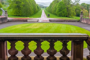 Looking down the long entrance drive - fit for a queen