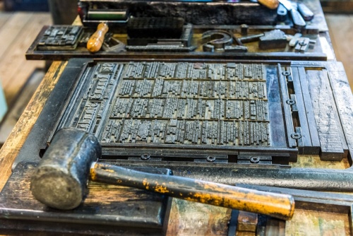 A newspaper page prepared for printing
